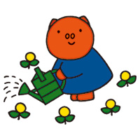 <みずやり> 「うたこさんのにわしごと」(1977年)より オフセット