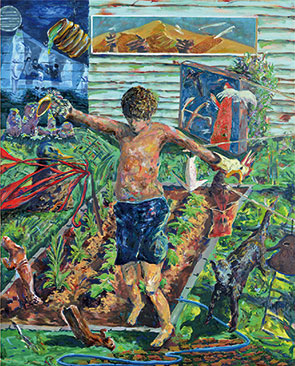《Patio－踊る人－》油彩、キャンバス　162.0×130.0cm　2020年