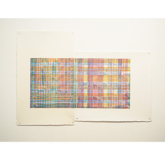《pattern Tok-Dea》2022年　ガッシュ、和紙に木版すり　85×132cm