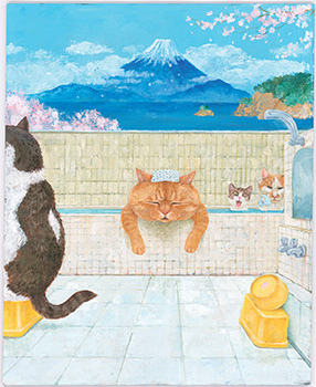 『ねこはるすばん』原画 ほるぷ出版 2020年